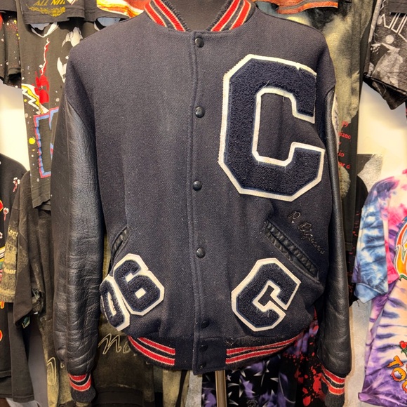 Other - Men's Navy Varsity Jacket with Leather Sleeves class of 2006